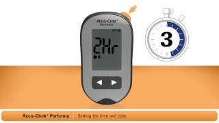 AccuChek® Performa Blood Glucose System Setting Date amp Time [upl. by Hite859]