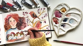 Handmade watercolor palettes  Sketchbook time [upl. by Oiramad]