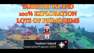 YASHIORI ISLAND 100 EXPLORATION COMPLETE GUIDE GET CHESTS FOR PRIMOGEMS GENSHIN IMPACT [upl. by Gunthar22]