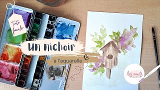 Peindre un nichoir  aquarelle facile [upl. by Acinna]