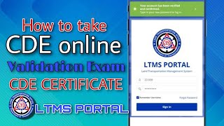 How to take CDE Online Validation Exam  Cde certificate Reviewer  Ltms portal [upl. by Nuhsar]