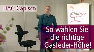 HAG Capisco 8106 So wählen Sie die richtige GasfederHöhe [upl. by Walston576]