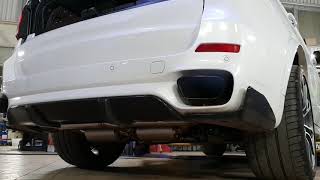 RSE BMW X5 xDrive40d catlessDPFdelete valved turboback exhaust sound [upl. by Iroj468]