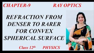 Refraction from Denser to Rarer for Convex Spherical Surface Chapter 9 Ray Optics Class 12 physics [upl. by Leiand]