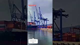 Vessel barthing time accident ship to crane hit minivlogvideo cargoshipvairal video [upl. by Lletnohs]