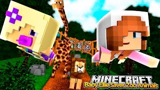 Minecraft Baby Ellie AdventuresFIRST TRIP TO THE ZOO wBaby Angel [upl. by Ayit378]