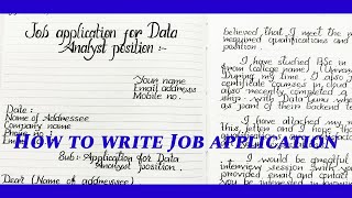 How to write Job application letterJob application letter for Data Analyst positionletter writing [upl. by Arymahs]