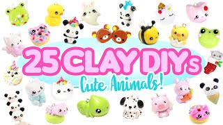 25 Clay DIYs ANIMAL THEME 2 CUTE Polymer Clay Compilation [upl. by Eylatan403]