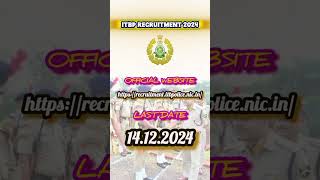 ITBP Recruitment 2024EmploymentDefencepolice GSsuccess [upl. by Onairam439]