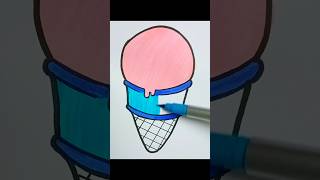 Satisfying  icecream  Drawing 🍉🌈🍉 coloring ytshorts satisfying creative [upl. by Kimble]