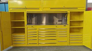 Yellow customizable combination tool cabinetmetalconstructionindustry kitchen tools [upl. by Pen241]