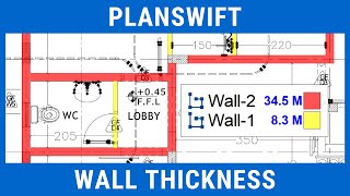 Planswift  Wall Thickness  Advanced Properties [upl. by Firehs]