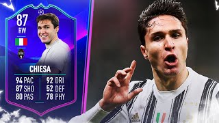 THIS CARD IS UNSTOPPABLE 🤯 87 TOTGS Federico Chiesa Player Review FIFA 22 Ultimate Team [upl. by Agata453]