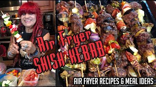 Air Fryer Shish Kebab Recipe Meat amp Veggies On A Stick Mediterranean Turkish [upl. by Leinod]