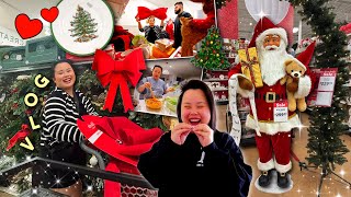 VLOG going CHRISTMAS DECOR shopping at HomeGoods and Target  cooking at home halloween story [upl. by Lilahk228]