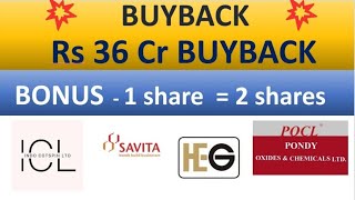 Rs 36 Cr BUYBACK💥1 SHARE  2 SHARES 💥 buyback💥 bonus 💥stock split 💥meeting date amp record date update [upl. by Narmi]