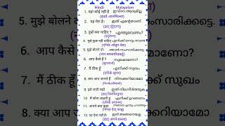 Hindi Malayalam Sentence  Hindi Malayalam  Hindi to Malayalam  Hindi  Malayalam [upl. by Natsreik]