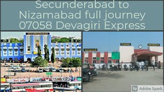 Secunderabad to Nizamabad full journey 07058 Devagiri Express [upl. by Nilatak]