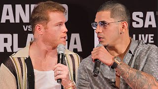 Canelo Alvarez vs Edgar Berlanga HEATED LA Press Conference amp Face Off Video [upl. by Arraeis]