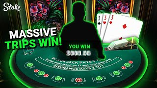 MASSIVE TRIPS WIN ON BLACKJACK [upl. by Cristabel360]