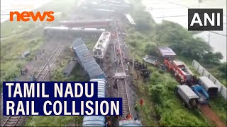 Bagmati Express collision Drone visuals from ChennaiGudur section [upl. by Janis17]