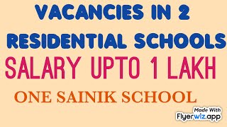 Residential school vacancies I Salary upto 1 Lakh [upl. by Dillon]