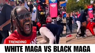 Black Trump Supporters JUMPED At Rally by White Supporters… TRUMPERS Screamed “They Not Like Us” [upl. by Sephira]