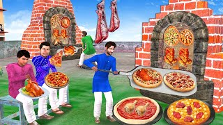 Brick Tandoor Oven Chicken Mutton Pizza Cooking Recipe Street Food Hindi Kahaniya Moral Stories [upl. by Lesly]