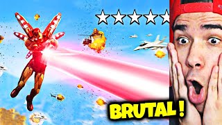 IRON MAN vs 5 ESTRELAS de Procurado no GTA 5 [upl. by Debarath]