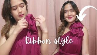 How to style infinity dress  one sided ribbon  INFINITY DRESS TUTORIAL [upl. by Juliane877]