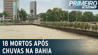 Chuvas na Bahia rio em Itabuna sobe quase 10 metros  Primeiro Impacto 271221 [upl. by Anelahs]