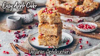 Schneller Apfelkuchen vom Blech  Vegan Einfach Saftig  Das Beste Rezept ohne Ei wie von Oma [upl. by Xena729]