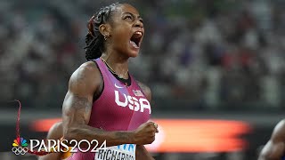 ALL ANGLES ShaCarri Richardsons historic 100m World Championship  NBC Sports [upl. by Saphra742]