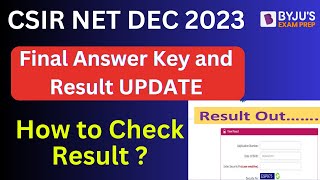 CSIR NET Result 2023 December  CSIR NET DEC 2023 Result Update  Final Answer Key and Result 2023 [upl. by Nowd421]