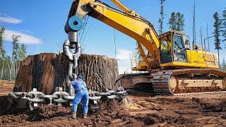 Incredible Biggest Stump Removal Excavator At Another Level  Powerful Stump Grinding Machines [upl. by Sperling141]