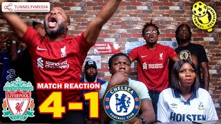 Liverpool 41 Chelsea  Full Fan Reactions  Jota Bradley Szoboszlai Nkuku Díaz [upl. by Ahsilam]