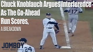 Chuck Knoblauch argues interference as the goahead run scores a breakdown [upl. by Oconnor]