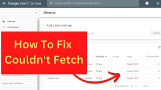 How To Fix quotCouldn’t Fetchquot Sitemap Error problem on Search Console [upl. by Sonaj]