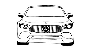 How to Draw a Mercedes Car  Drawing Easy Car  How to Draw a Car [upl. by Prussian903]