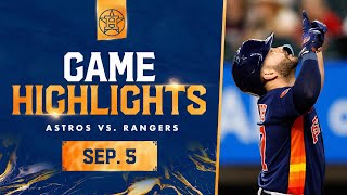 Astros vs Rangers Game Highlights 9523  MLB Highlights [upl. by Leirbag]