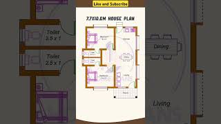 2BHK House Plan 77x106m [upl. by Whitehurst]