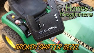 How to Replace the Shifter Bezel Trim on a John Deere STX Lawn Tractor [upl. by Htims]