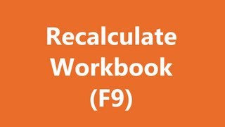 Excel Shortcuts  Recalculate Workbook [upl. by Sherwin]