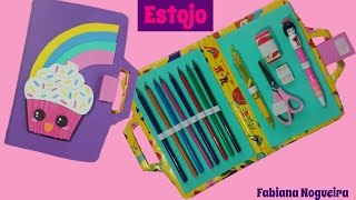 Estojo Kawaii  Feito com Material Reciclável 📝💕📏 [upl. by Eitsirhc282]