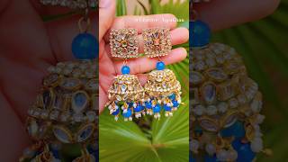 Diy kundan earrings making at home ✨❤ diy shortsfeed shortvideo viralvideo viralsong [upl. by Anifesoj61]