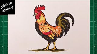 How to Draw a Rooster [upl. by Barn]