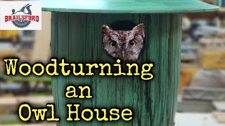 How to Make a Wood Turned Owl House [upl. by Ybocaj]