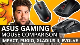 ASUS ROG IMPACT ROG PUGIO ROG GLADIUS II and ROG EVOLVE  ASUS Gaming mouse 2017 [upl. by Leidag]