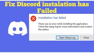 Fix Discord setup installation has failed error in Windows [upl. by Eillit]