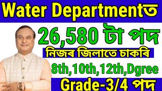 Water Departmentত চাকৰি  Assam jobs 2024  Jobs in Assam  Assam jobs vacancy 2024 [upl. by Sarah]